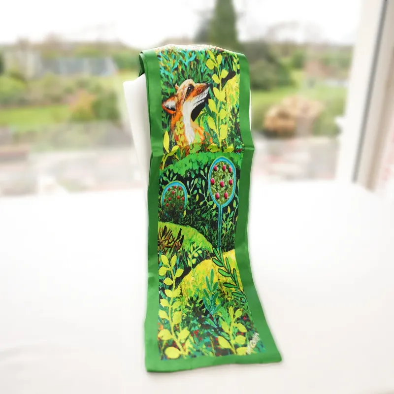 100% Mulberry Silk Scarf - Irish fox