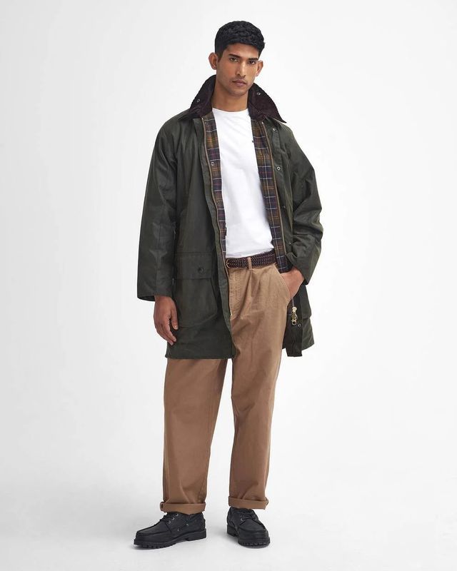 Barbour Border Waxed Jacket - Archive Olive