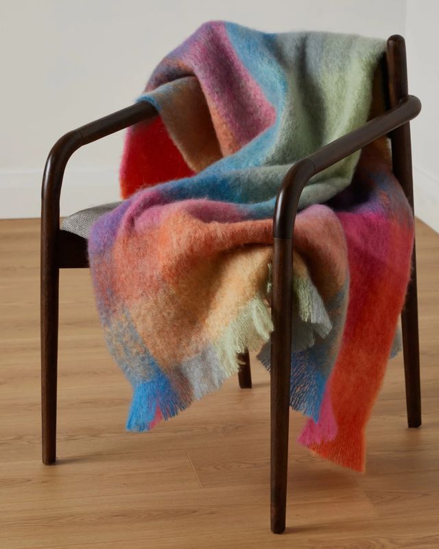Foxford Colour Block Mohair Throw