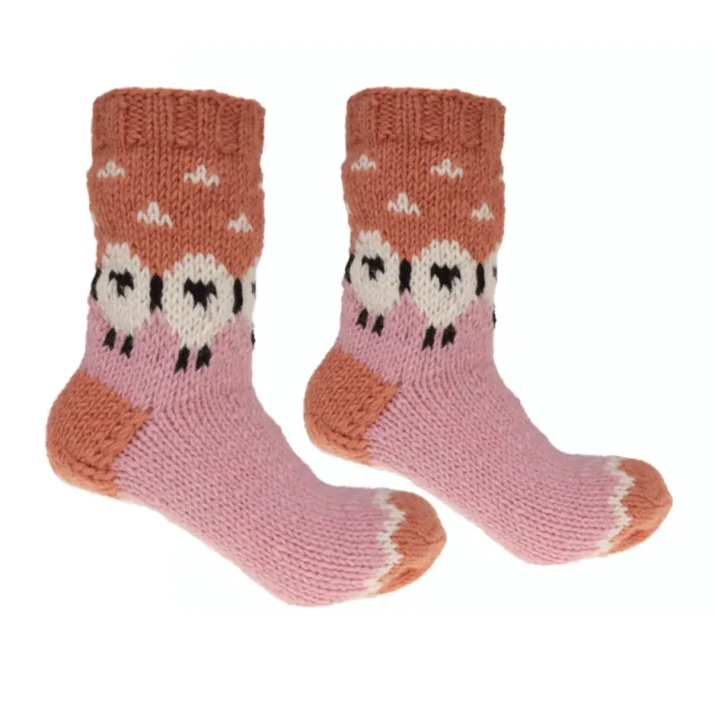 Pure Wool Hand Knit  Ladies Sheep Socks
