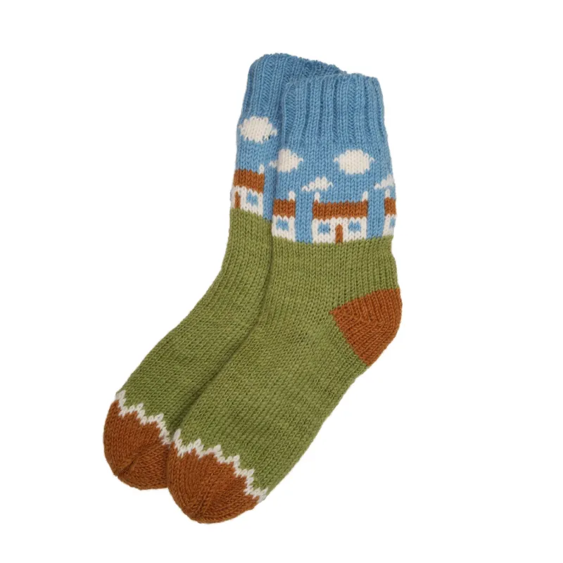 Pure Wool Ladies Fleece Lined Cottage Socks