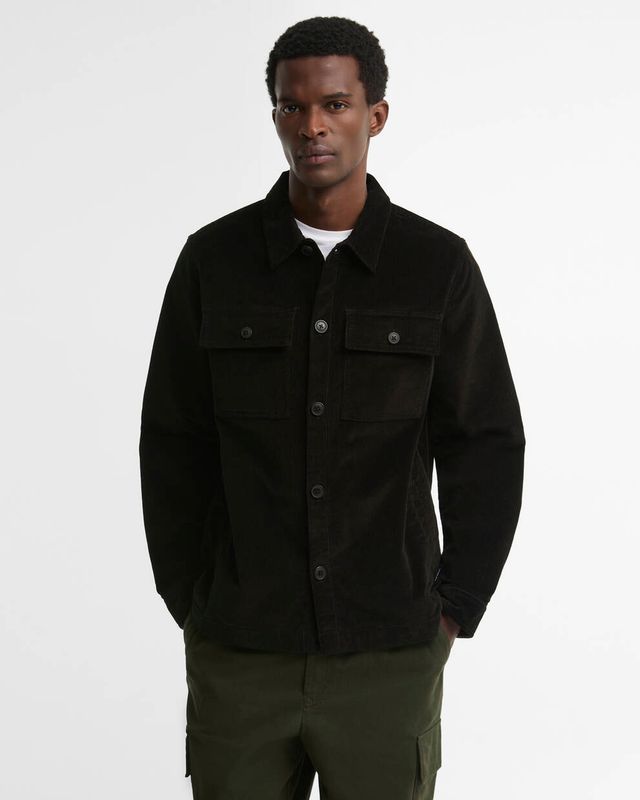 Barbour Tartan Trimmed Cord Overshirt - Olive