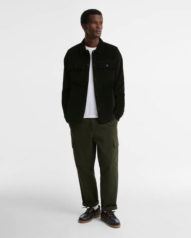 Barbour Tartan Trimmed Cord Overshirt - Olive