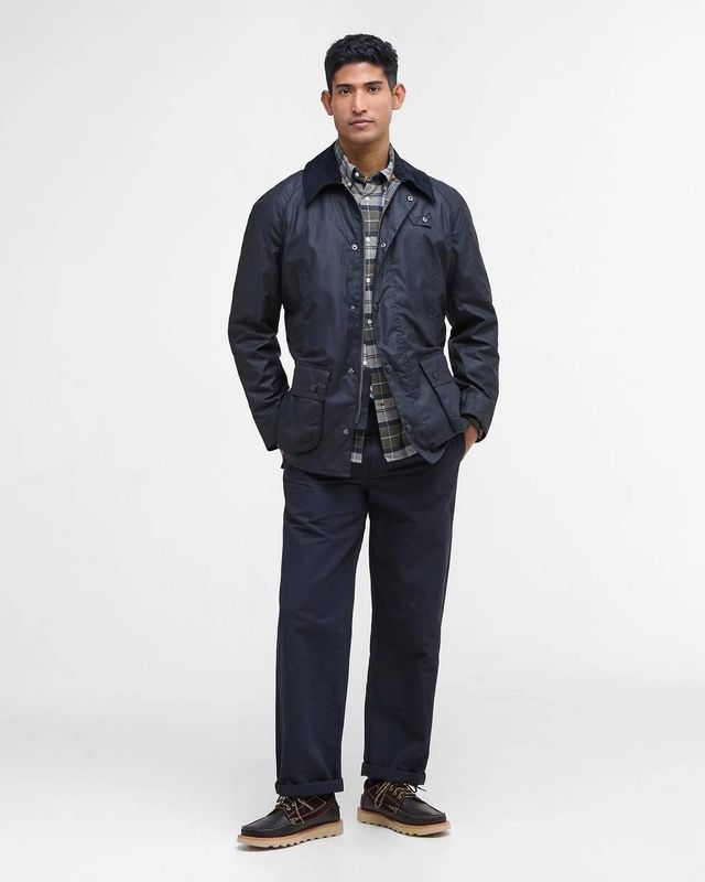 Barbour Ashby Wax Jacket - Navy