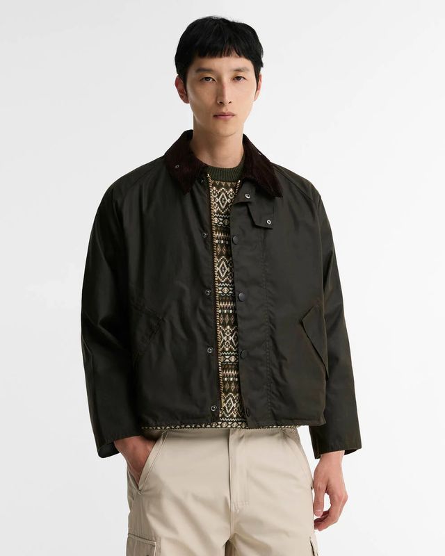 Barbour OS Transport Wax Jacket - Olive