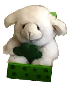 Sitting Shamrock Sheep in Box