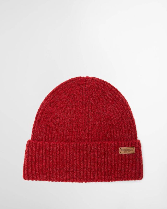 Barbour Pendle Beanie Hat - Crimson