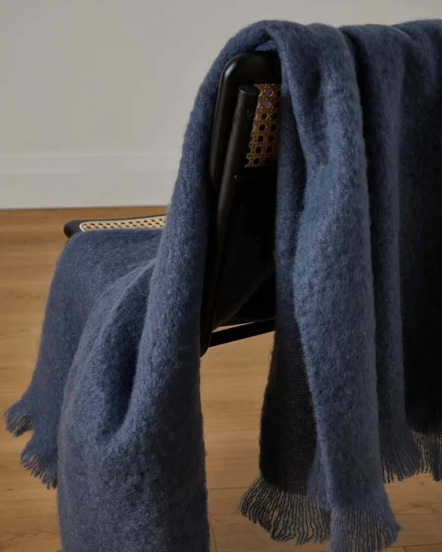Foxford Hague Blue Mohair Throw