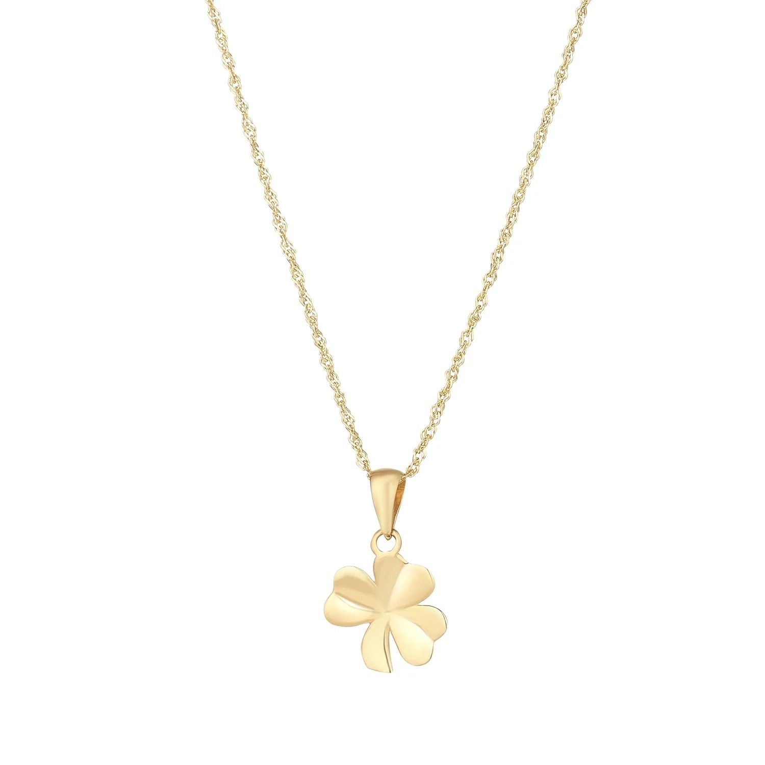 14K Gold Shamrock Pendant