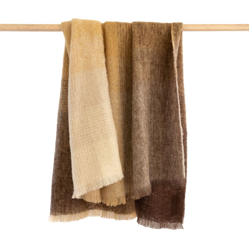 John Hanly Mohair Throw - Brown Tan Beige Mix