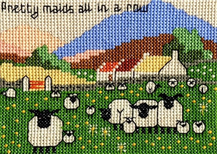 Thomas Joseph Cross Stitch Kit - Pretty Maids All in a Row