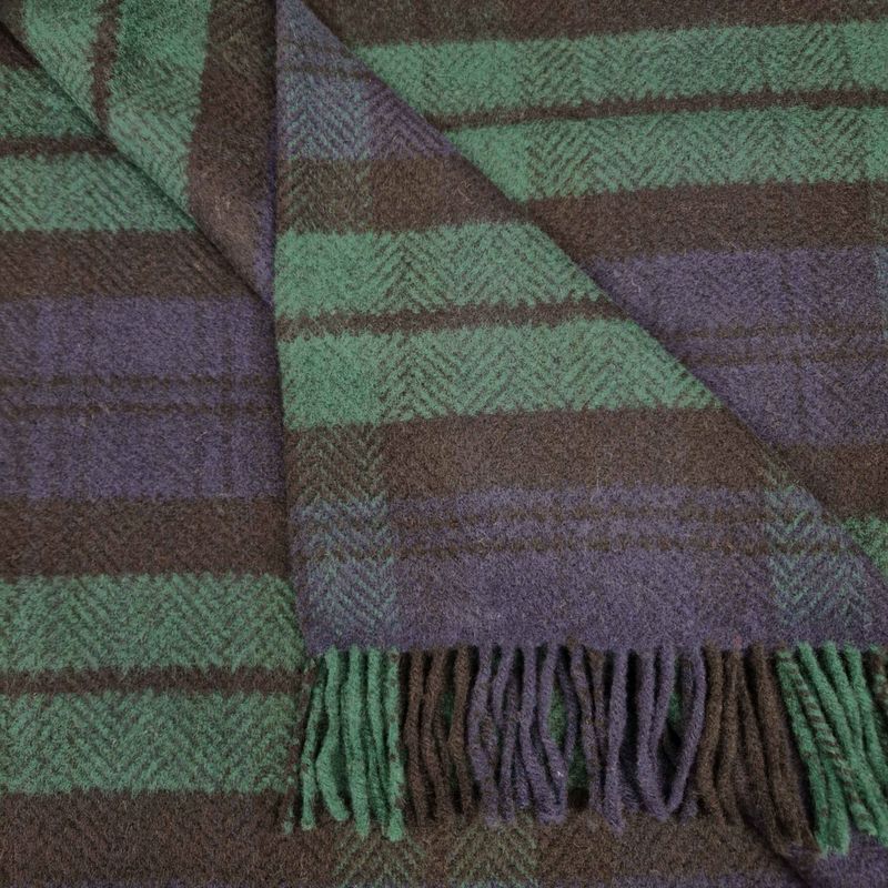 Merino Wool Cashmere Throw - Blackwatch