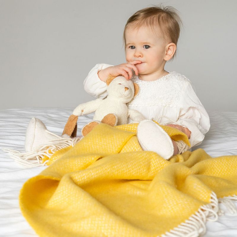 Irish Wool Cashmere Baby Blanket - Baby Yellow