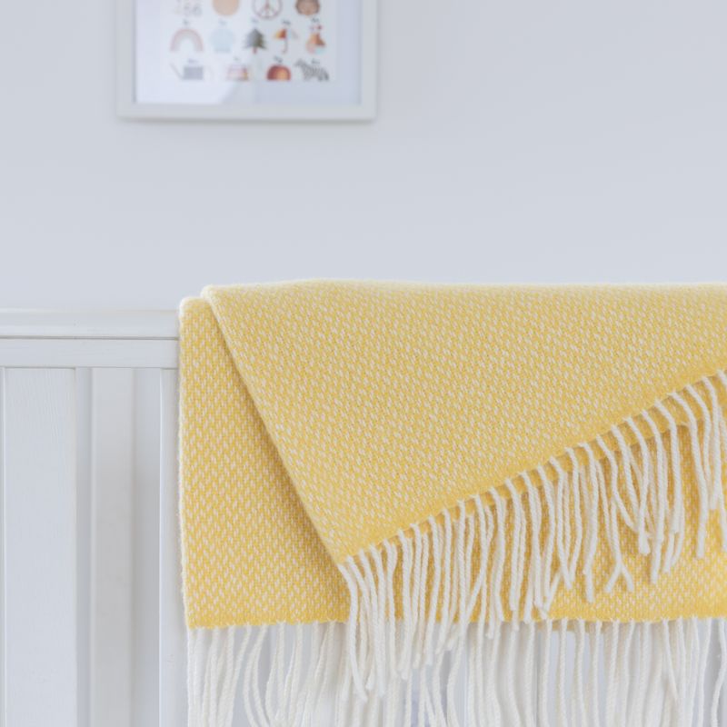 Irish Wool Cashmere Baby Blanket - Baby Yellow