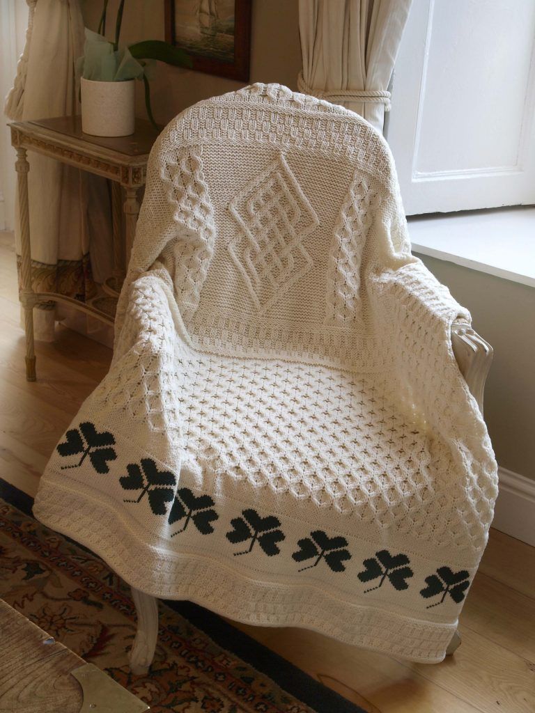 Aran Crafts Shamrock Throw