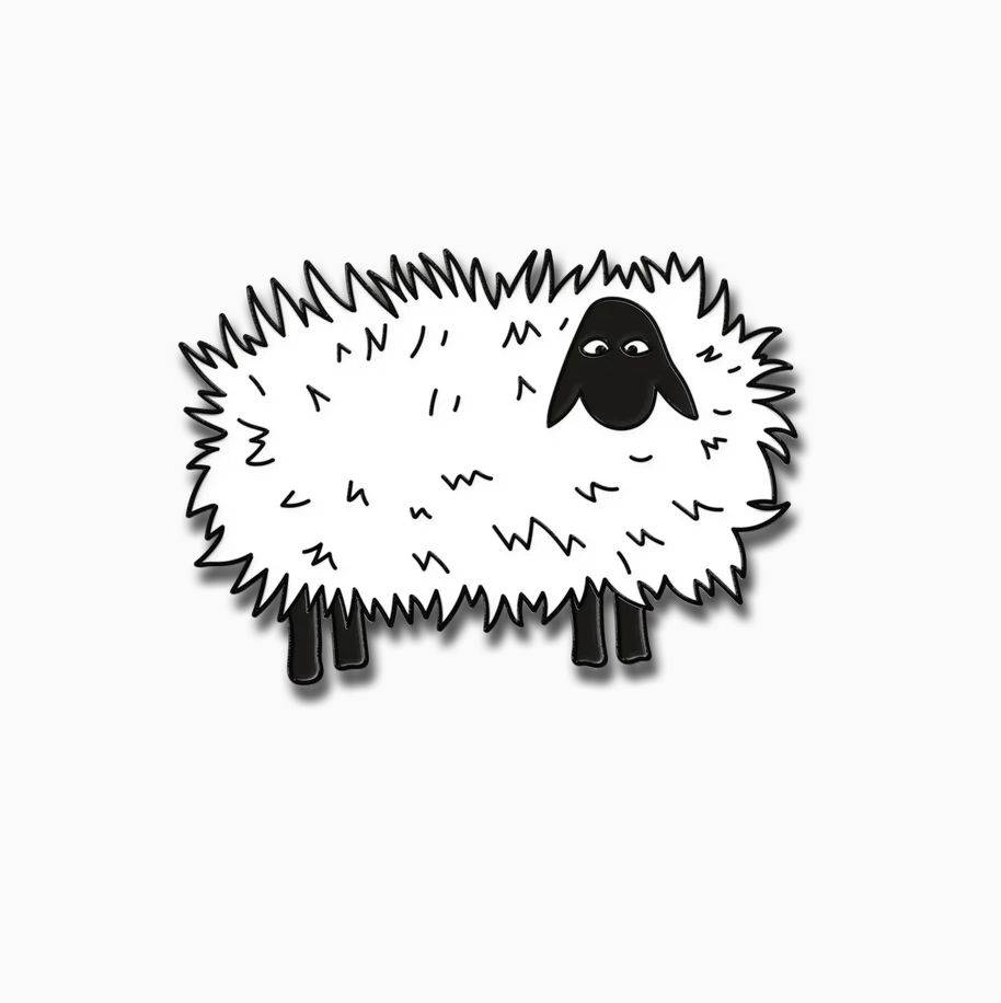 Thomas Joseph Enamel Pins, Title: Baaad Hair Day Sheep