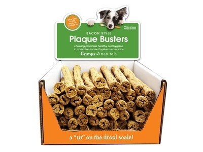 Crumps Plaque Busters Canine Oyster Shell Dental Chews, amount: Individual, flavor: Bacon