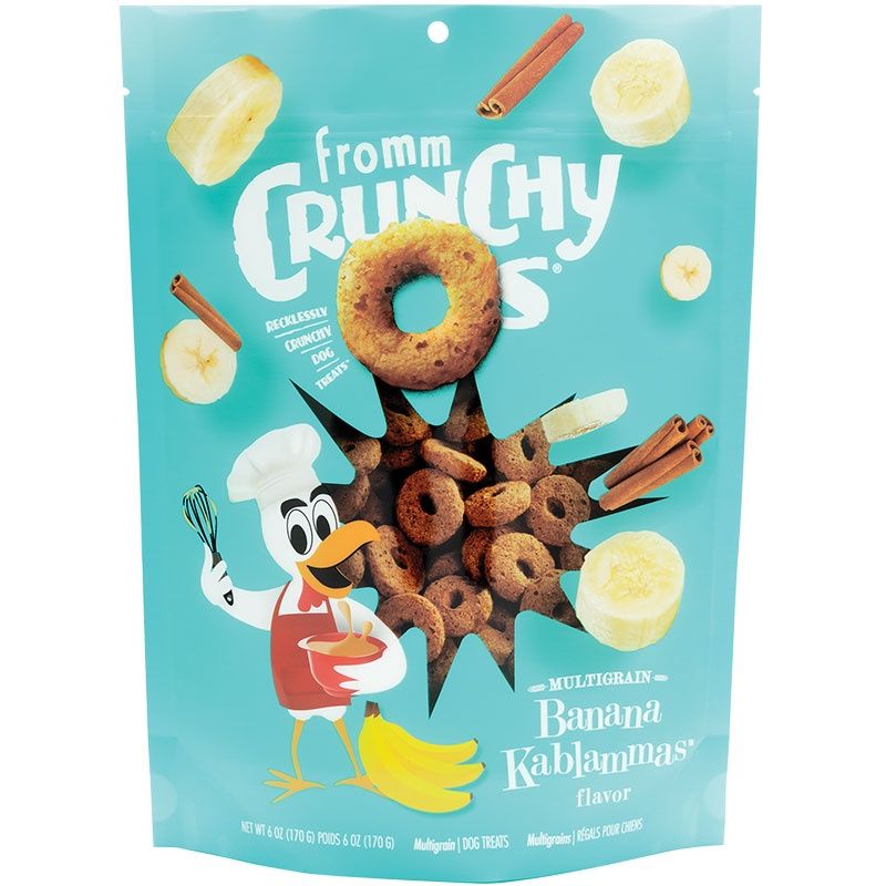 Fromm Dog Crunchy O's Treats, Size: 6oz, flavor: Banana Kablamas