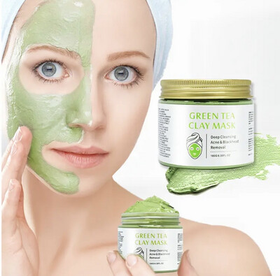 Green Tea Clay Mask ( All Skin Type) Mask Finanka, Saliida, Dulduleelka, Qaleelka, Gaduudka.