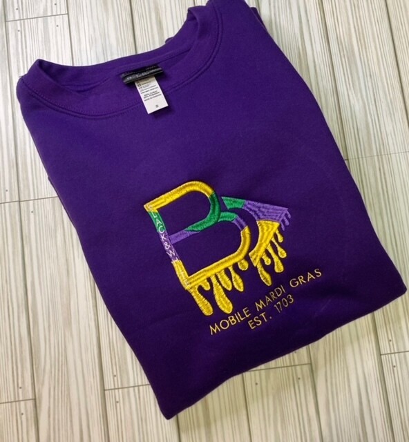 Mardi Gras Crew Neck Sweatshirt (Purple)