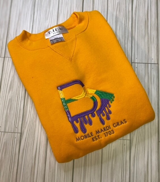 Mardi Gras Crew Neck Sweatshirt (Gold)