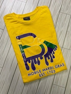 BTBW Mardi Gras Short Sleeve Tee-(Gold)