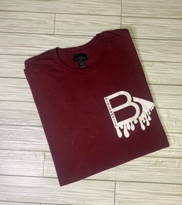 BTBW Drip Logo Short Sleeve Tee-(Burgendy)