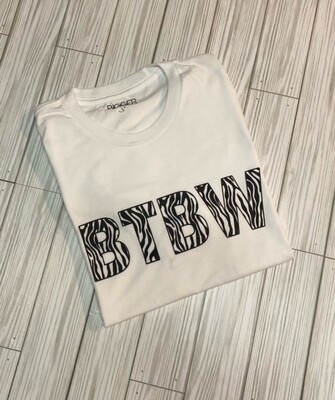 BTBW Black & White Zebra Print Short Sleeve Shirt