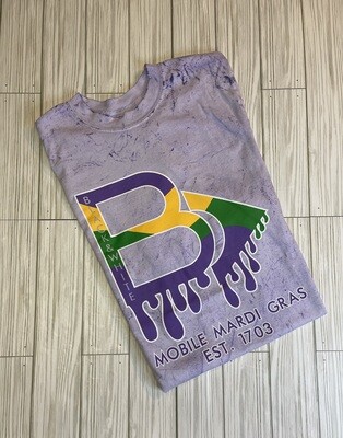 BTBW Mardi Gras Short Sleeve Tee (Purple Marble)