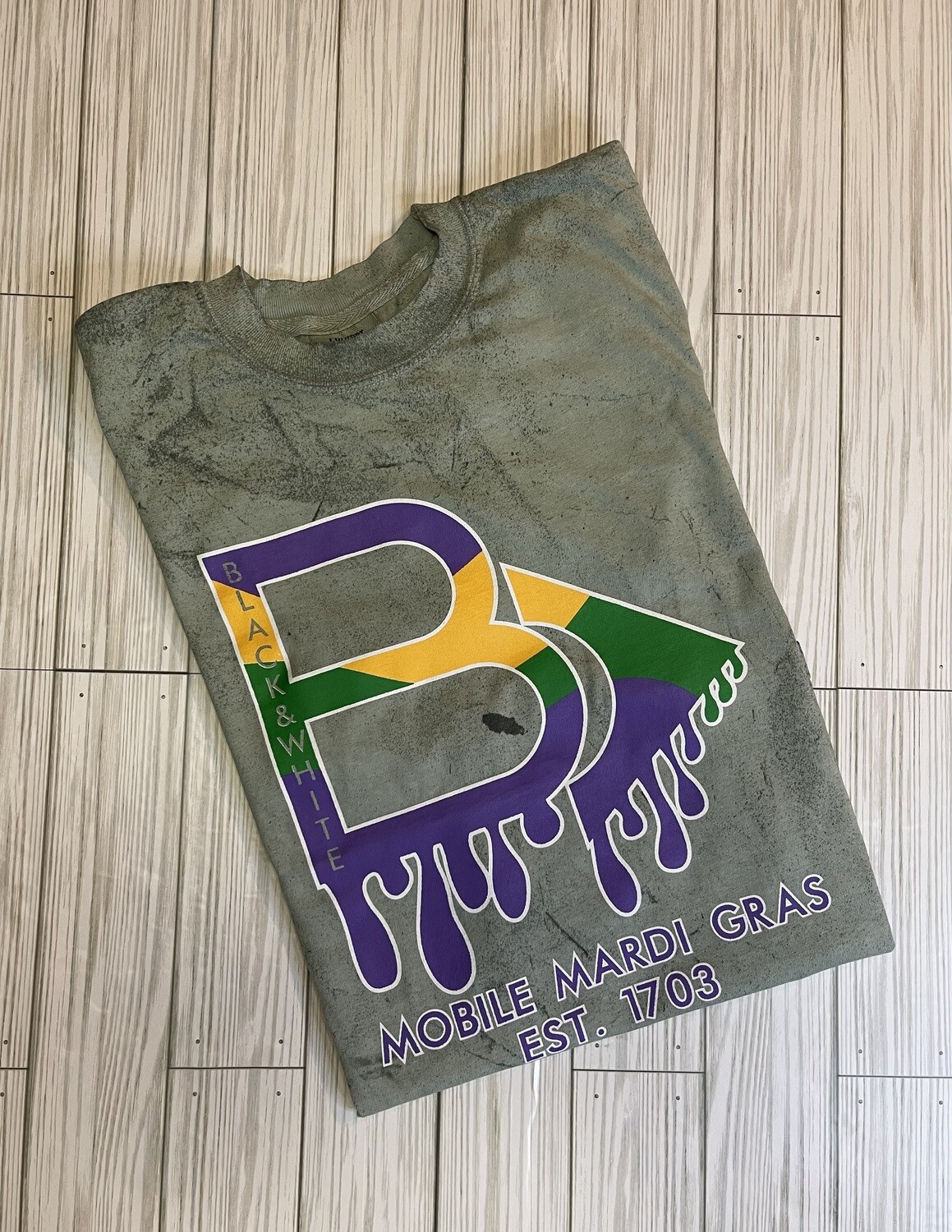 BTBW Mardi Gras Short Sleeve Tee (Green Marble)