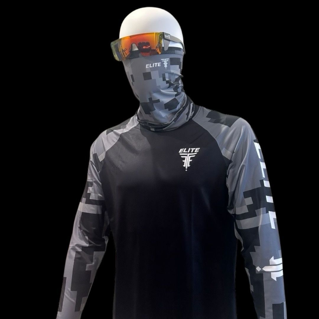 dryfit shirt long sleeve And Face Mask (Black) Unisex