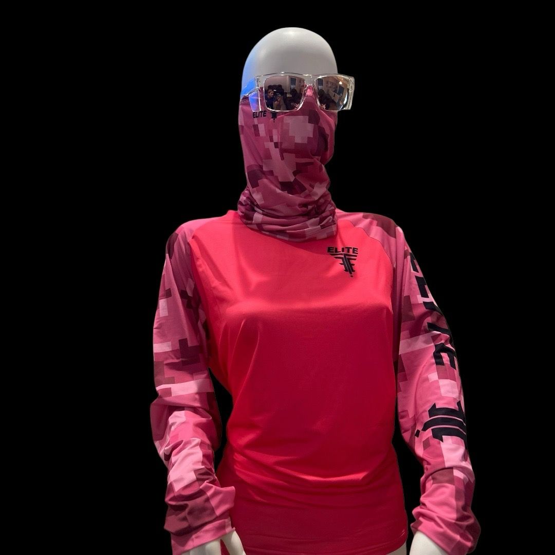 dryfit shirt long sleeve And Face Mask (pink) Women