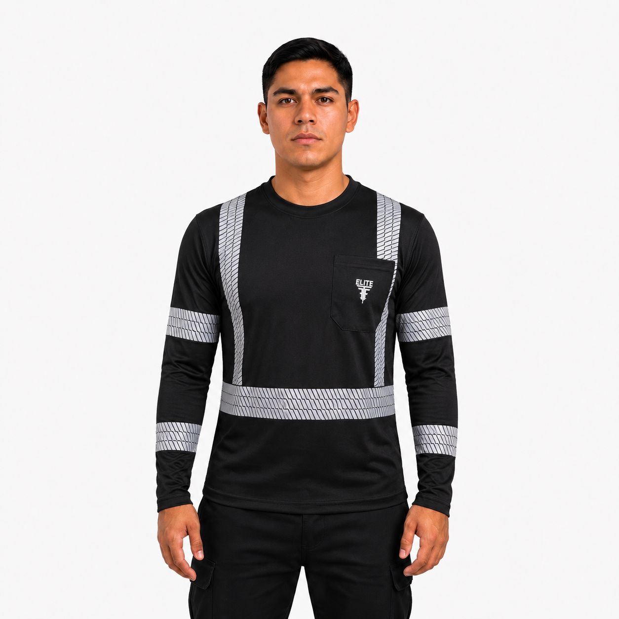 BIRD EYE FABRIC REFLECTIVE TAPE LONG SLEEVE T-SHIRT (NO MASK INCLUDED)