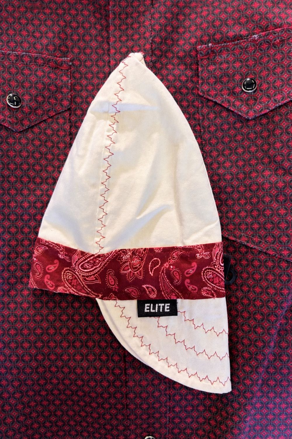 ELITE WELDING CAPS / WHITE &amp; RED BANDANA
