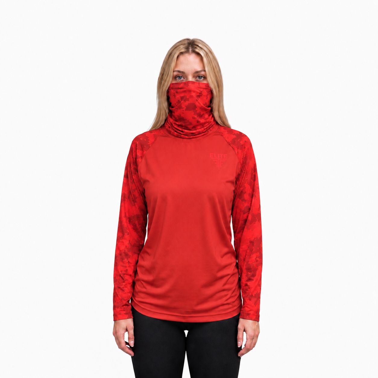 UNISEX LONG SLEEVE DRY FIT WITH MASK INCLUDED - RED