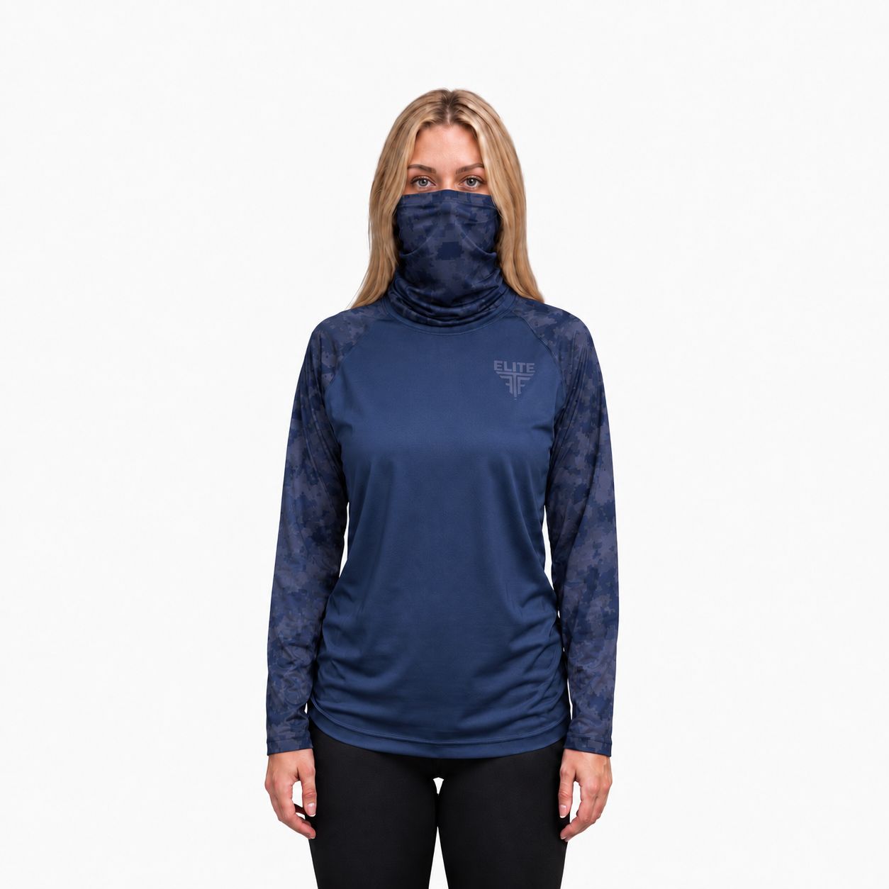 UNISEX LONG SLEEVE DRY FIT WITH MASK INCLUDED - NAVY BLUE