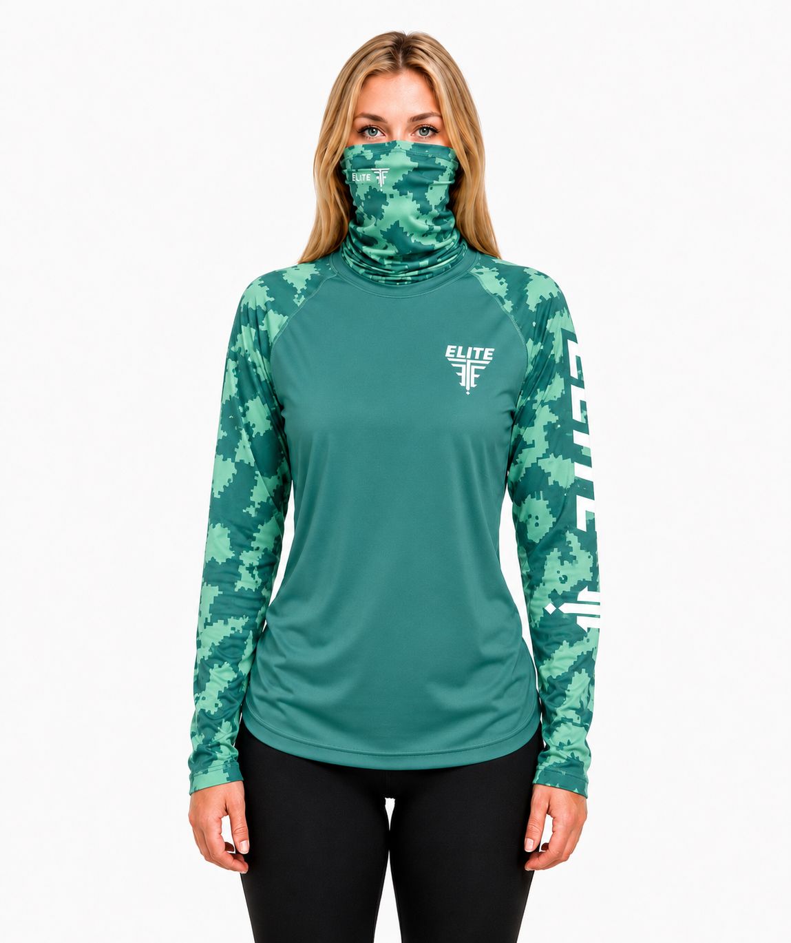 DRY FIT TEAL CAMO WITH MASK INCLUDED