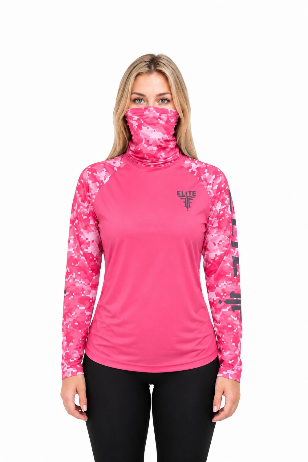 WOMEN'S ELECTRIC PINK DRY FIT SHIRT - FACE MASK INCLUDED