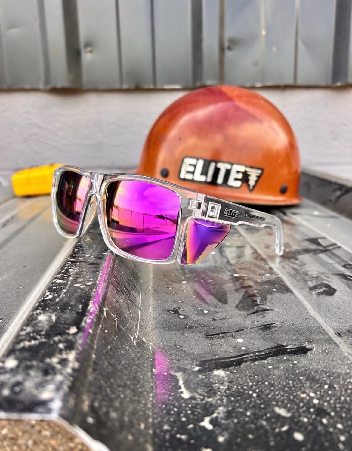 DELTA REVO CLEAR FRAME PURPLE LENS- POLARIZED- Z87.1