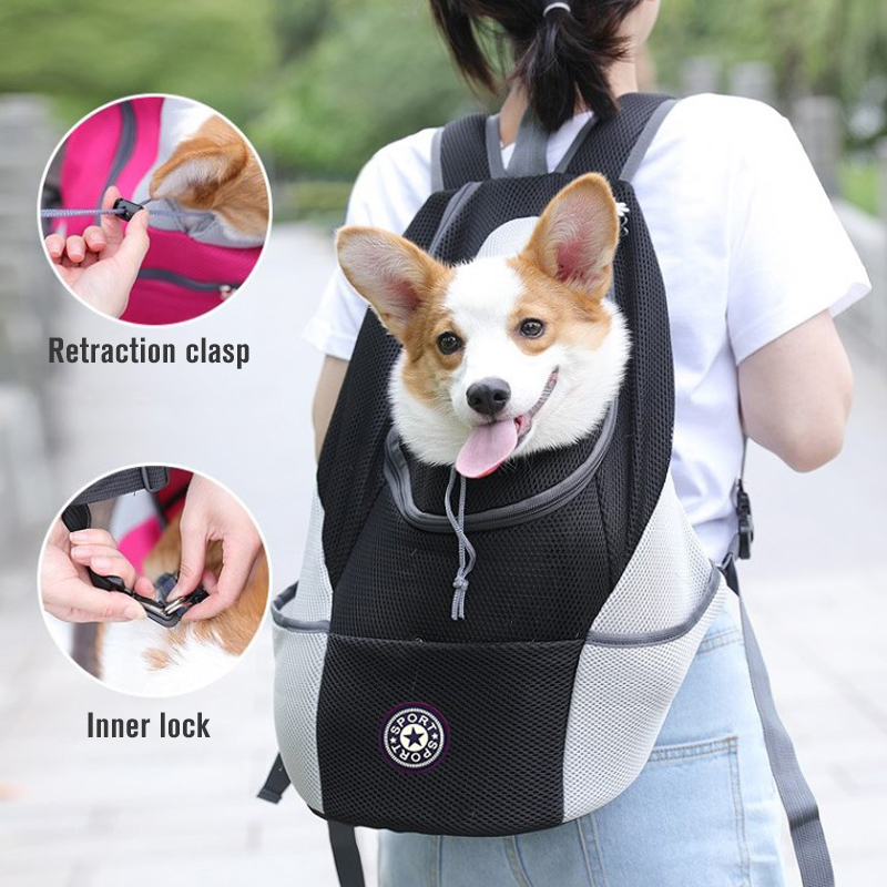 Pet  Carrier  Backpack Out Double Shoulder Portable Travel with Outdoor Carrier Bag Mesh
