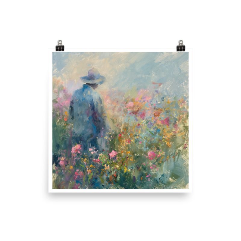A Man In His Garden: Poster Print