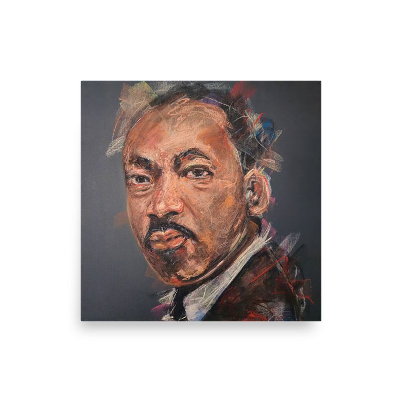 MLK JR Pastel Portrait Print