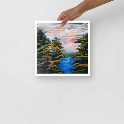 By the Lake: Poster Print with Border