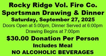 Sportsman Drawing & Dinner- September 27, 2025