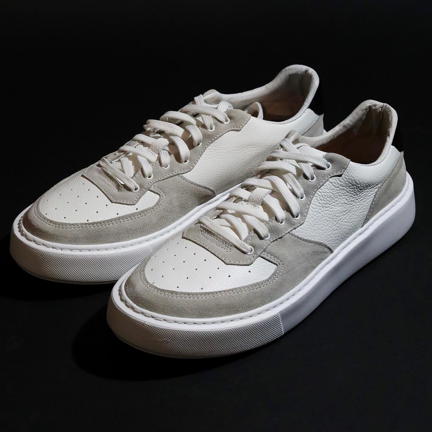 KEND “White/Grey” Leather Sneakers