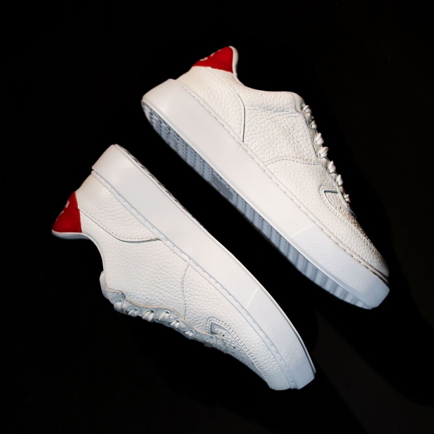 KEND “White/Red” Leather Sneakers