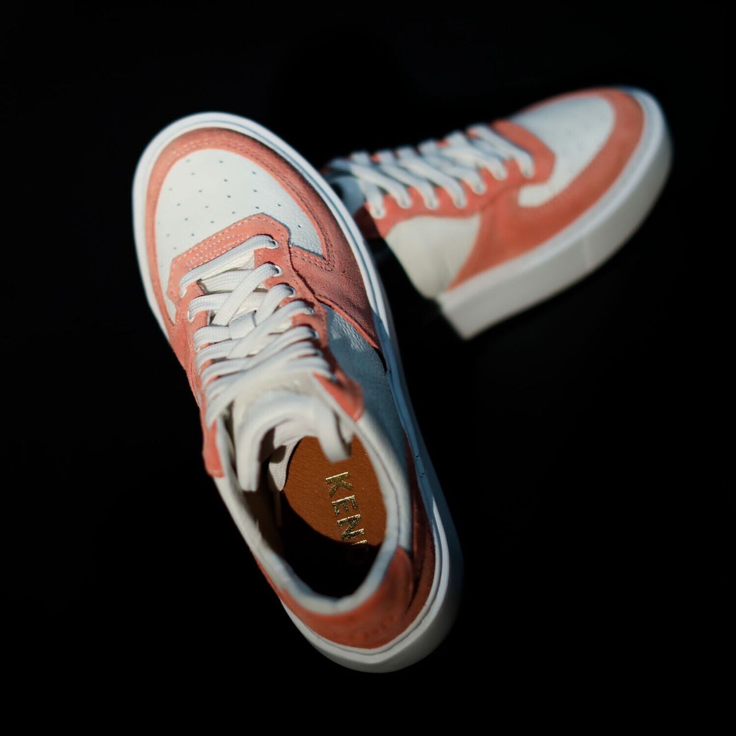 KEND “White/Pink” Leather Sneakers