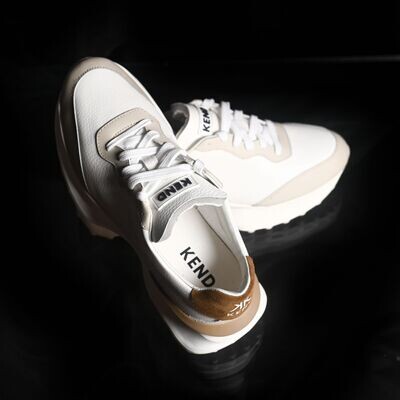KEND “White/Beige/Brown” - Leather Sneakers