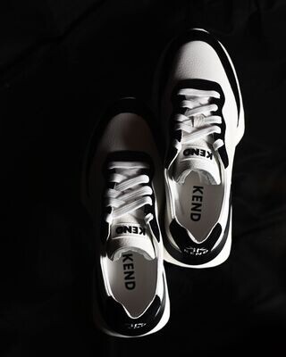 KEND “White/Black” - Leather Sneakers