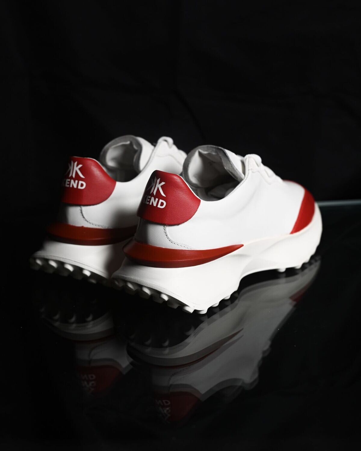 KEND “White/Red” - Leather Sneakers